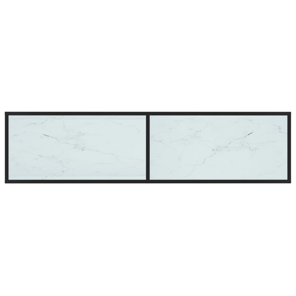 vidaXL TV Cabinet | White | Tempered Glass | Large | TV Cabinet | Rectangular