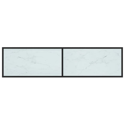 vidaXL TV Cabinet | White | Tempered Glass | Large | TV Cabinet | Rectangular