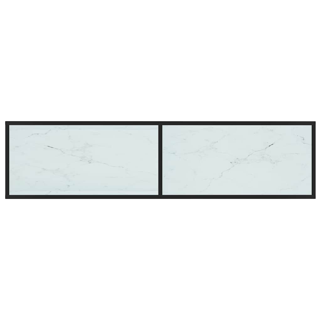 vidaXL TV Cabinet White Marble 160x40x40,5 cm Tempered Glass