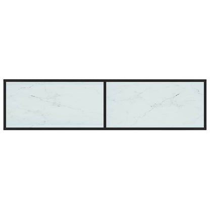vidaXL TV Cabinet White Marble 160x40x40,5 cm Tempered Glass