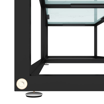 vidaXL TV Cabinet | White | Tempered Glass | Large | TV Cabinet | Rectangular