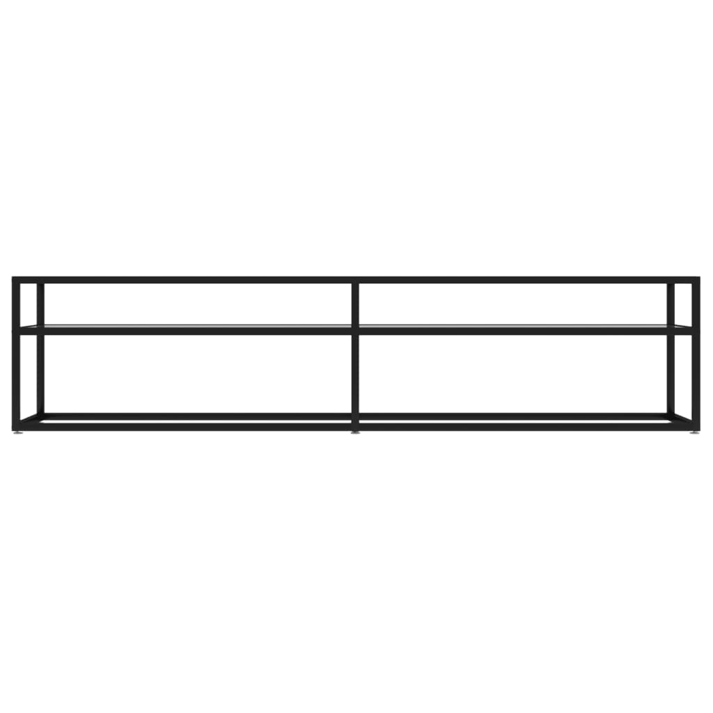 vidaXL TV Cabinet | Black and Transparent | Tempered Glass, Powder-Coated Steel