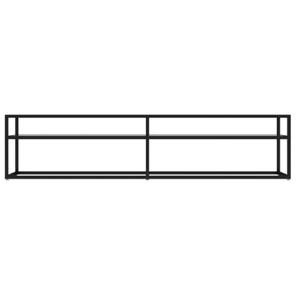 vidaXL TV Cabinet | Black and Transparent | Tempered Glass, Powder-Coated Steel