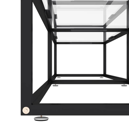vidaXL TV Cabinet | Black and Transparent | Tempered Glass, Powder-Coated Steel