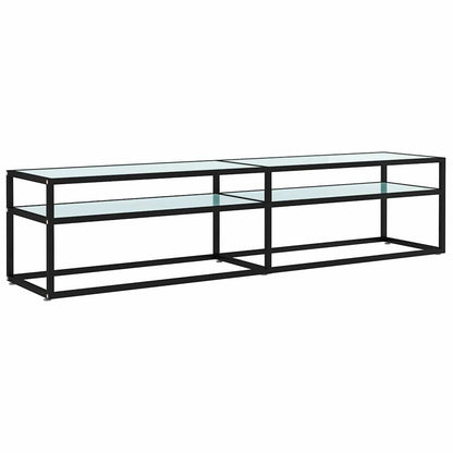 vidaXL TV Cabinet White Marble 180x40x40,5 cm Tempered Glass