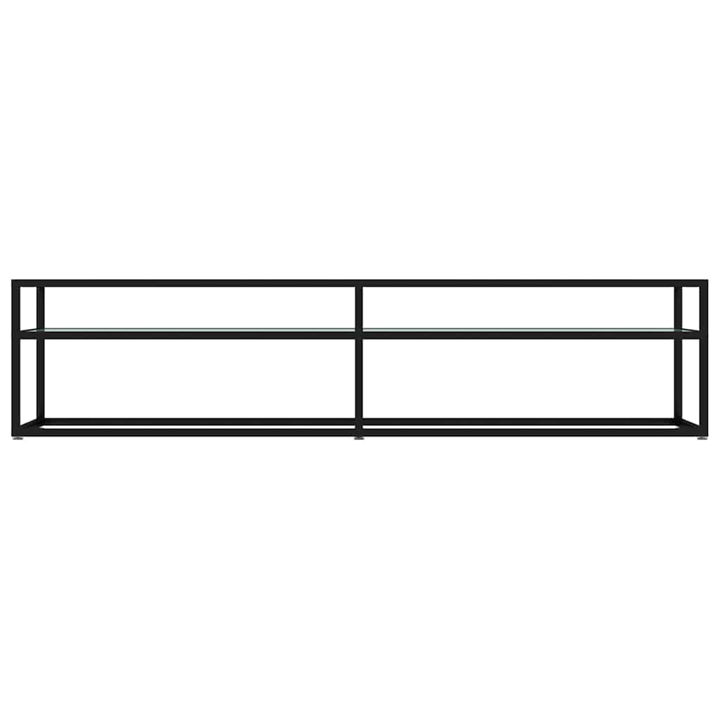 vidaXL TV Cabinet White Marble 180x40x40,5 cm Tempered Glass