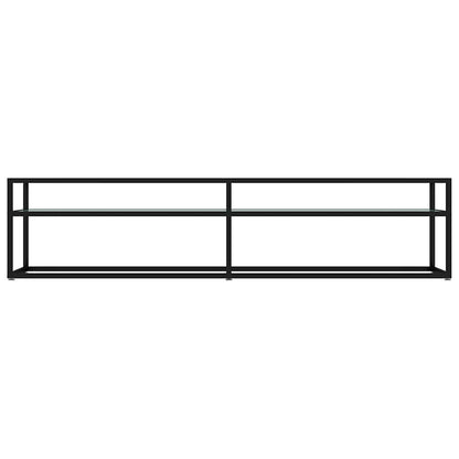 vidaXL TV Cabinet White Marble 180x40x40,5 cm Tempered Glass