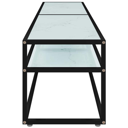 vidaXL TV Cabinet White Marble 180x40x40,5 cm Tempered Glass
