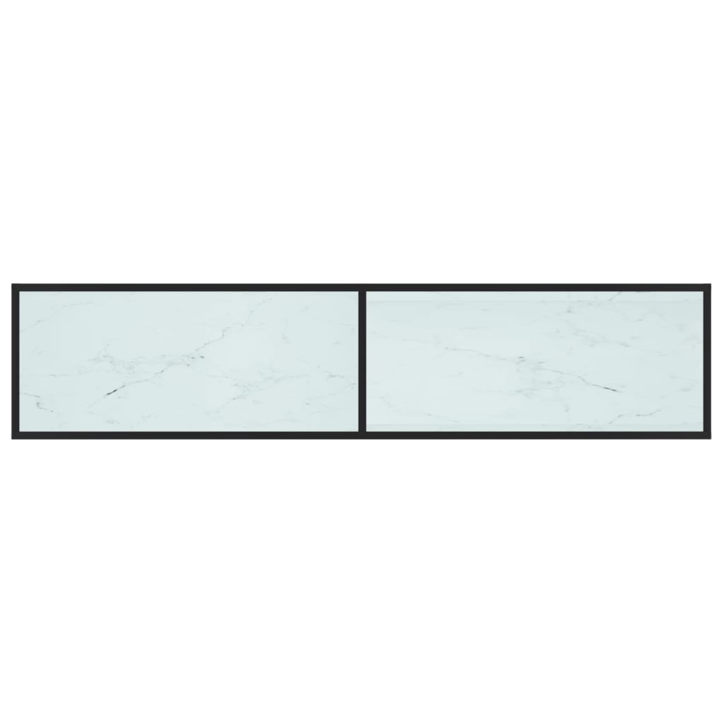 vidaXL Tv Cabinet | Black and white marble | Tempered glass, powder-coated steel