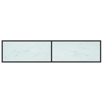 vidaXL Tv Cabinet | Black and white marble | Tempered glass, powder-coated steel