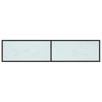 vidaXL TV Cabinet White Marble 180x40x40,5 cm Tempered Glass