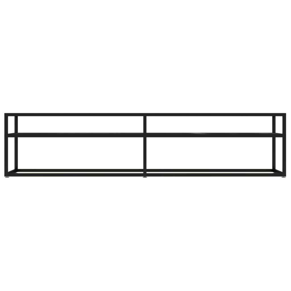vidaXL TV Cabinet Black Marble 180x40x40.5 cm Tempered Glass