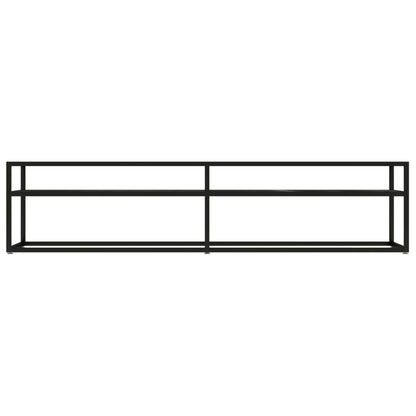 vidaXL TV Cabinet Black Marble 180x40x40.5 cm Tempered Glass