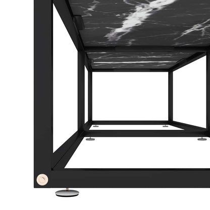 vidaXL TV Cabinet Black Marble 180x40x40,5 cm Tempered Glass