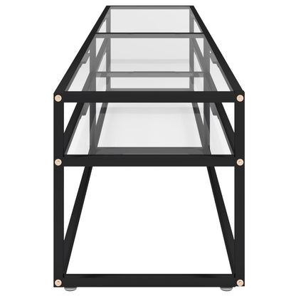 vidaXL TV Cabinet Transparent 200x40x40.5 cm Tempered Glass
