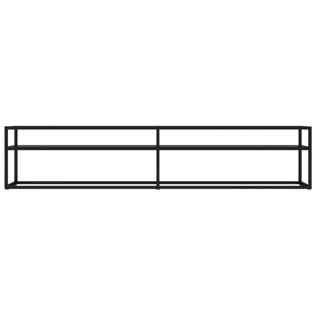 vidaXL TV Cabinet | Black | Tempered Glass | 200 x 40 x 40.5 cm | Sleek