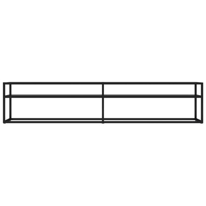 vidaXL TV Cabinet | Black | Tempered Glass | 200 x 40 x 40.5 cm | Sleek