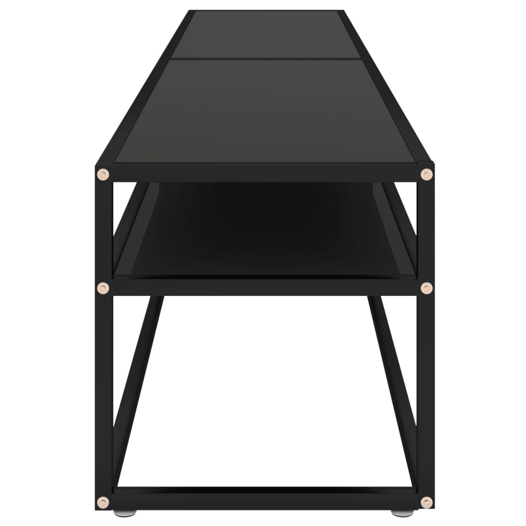vidaXL TV Cabinet | Black | Tempered Glass | 200 x 40 x 40.5 cm | Sleek