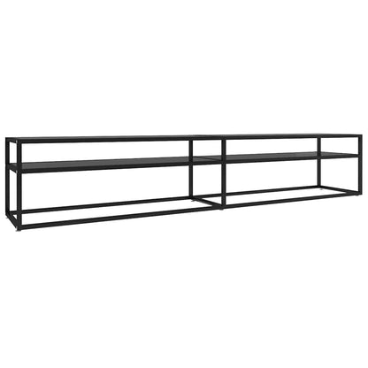 vidaXL TV Cabinet | Black | Tempered glass, powder-coated steel | Large