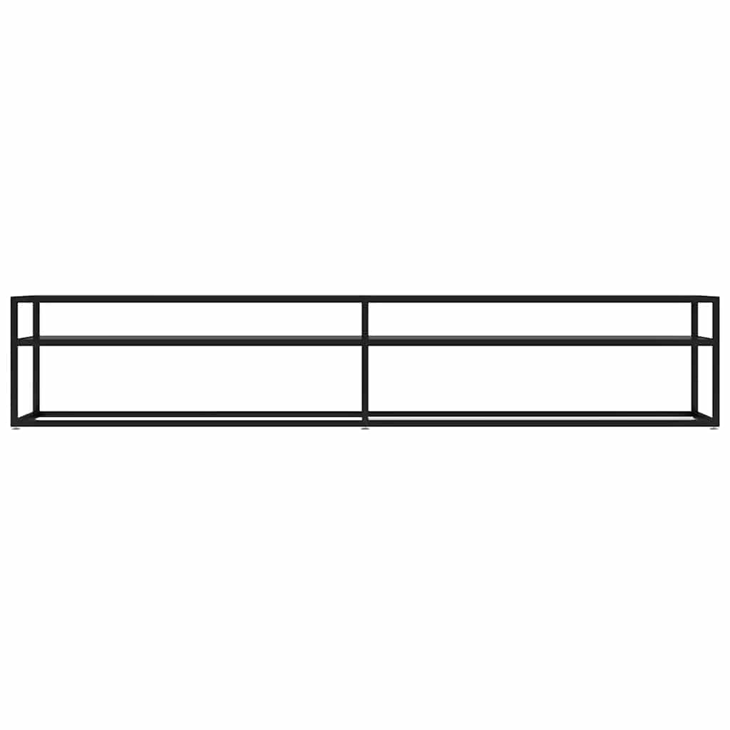 vidaXL TV Cabinet | Black | Tempered glass, powder-coated steel | Large