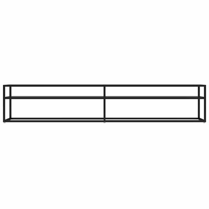 vidaXL TV Cabinet | Black | Tempered glass, powder-coated steel | Large