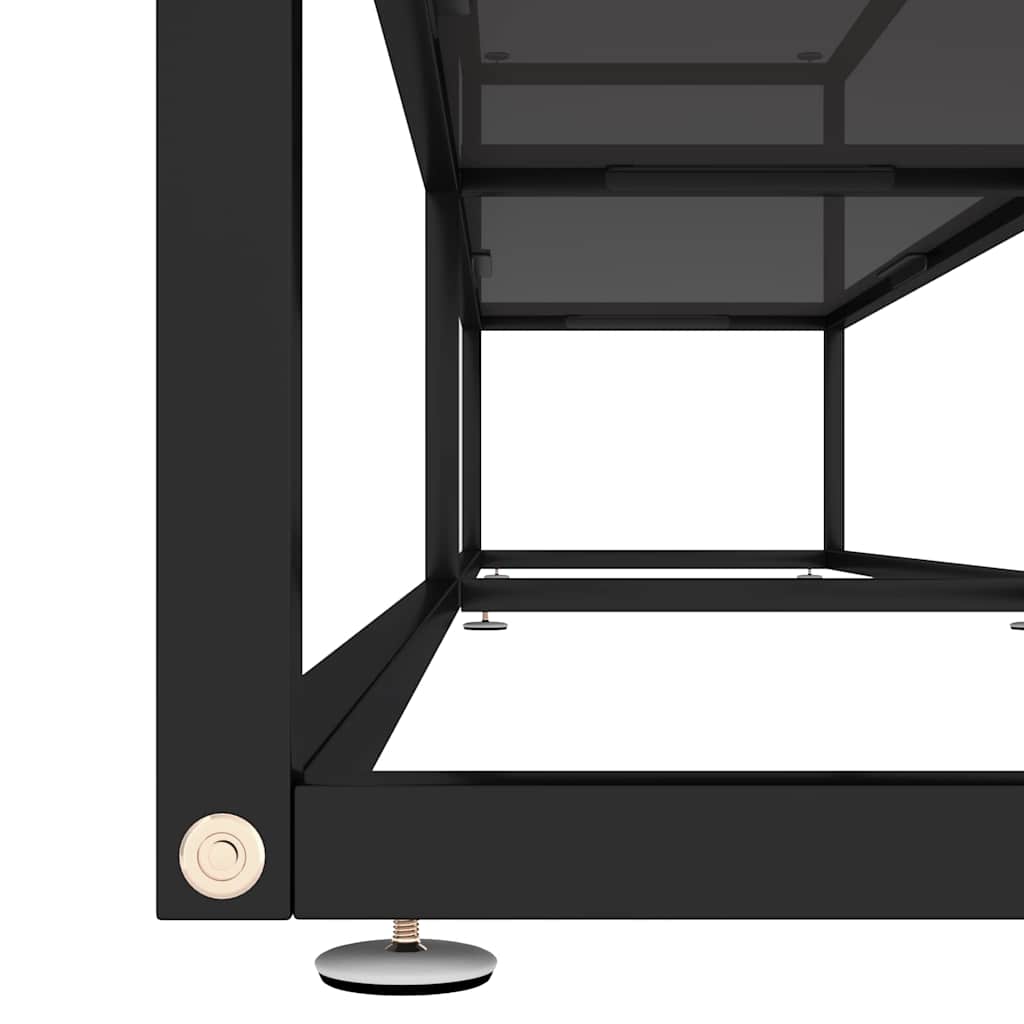 vidaXL TV Cabinet | Black | Tempered glass, powder-coated steel | Large