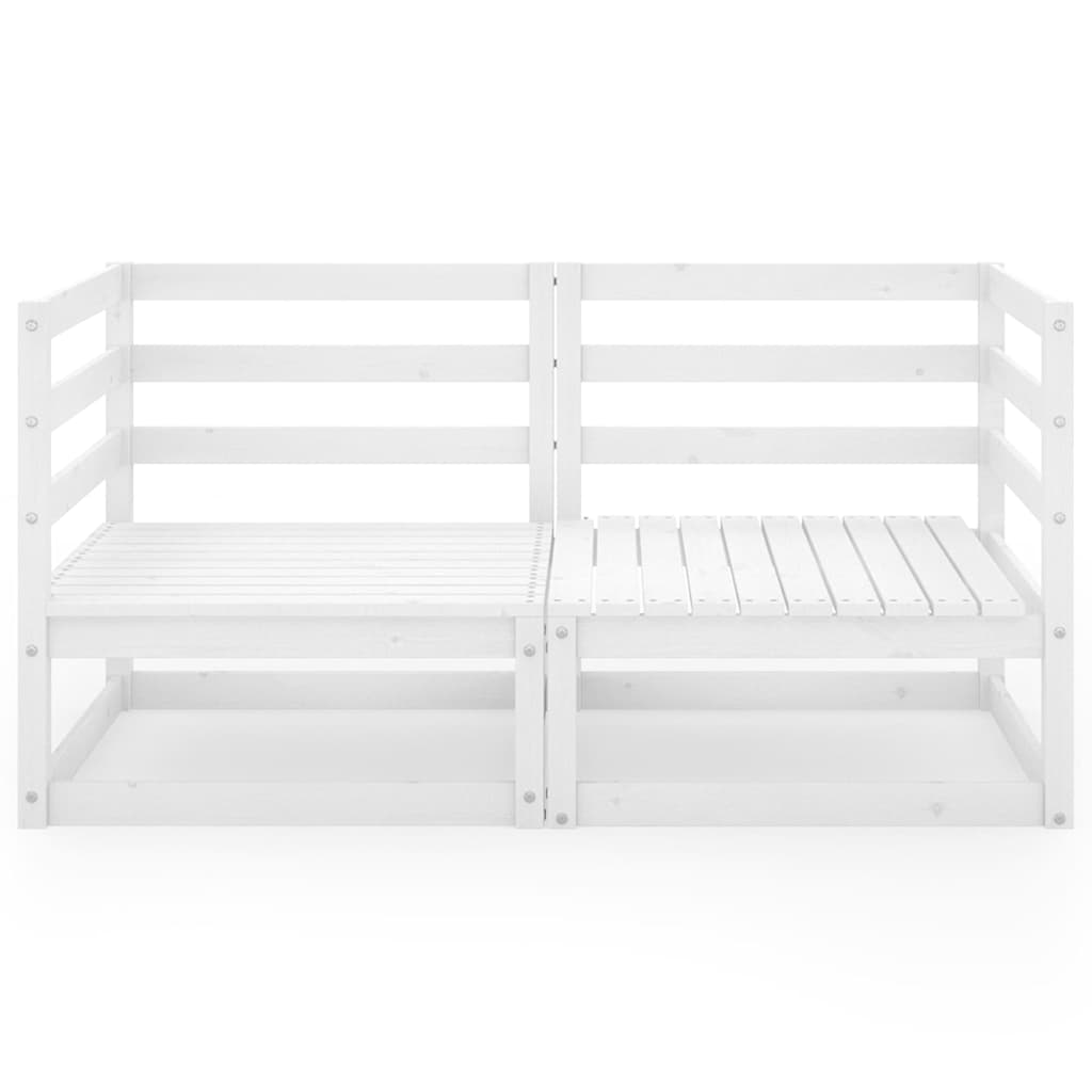 vidaXL Garden 2-Seater Sofa White Solid Pinewood