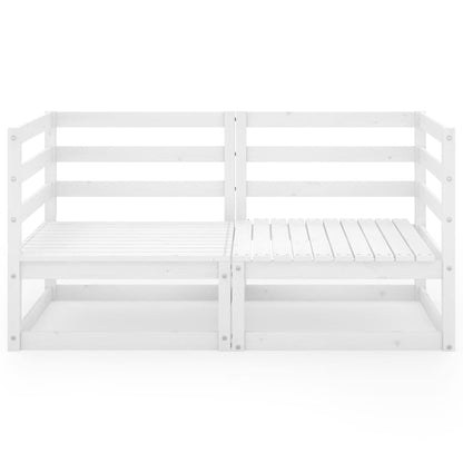 vidaXL Garden 2-Seater Sofa White Solid Pinewood