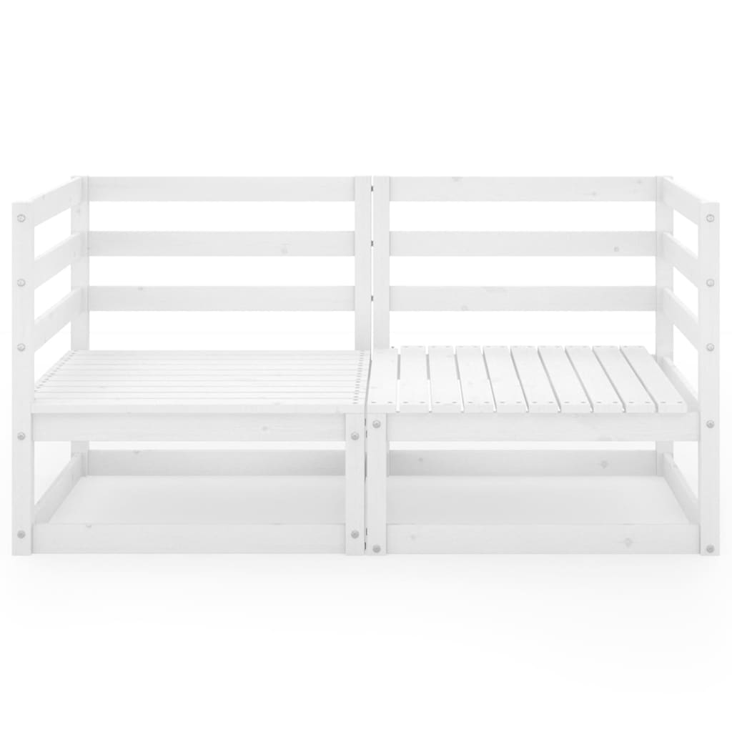vidaXL Garden 2-Seater Sofa White Solid Pinewood