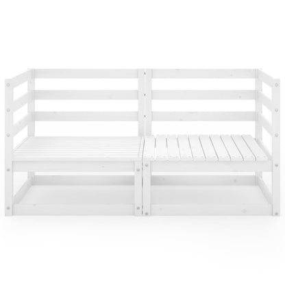vidaXL Garden 2-Seater Sofa White Solid Pinewood