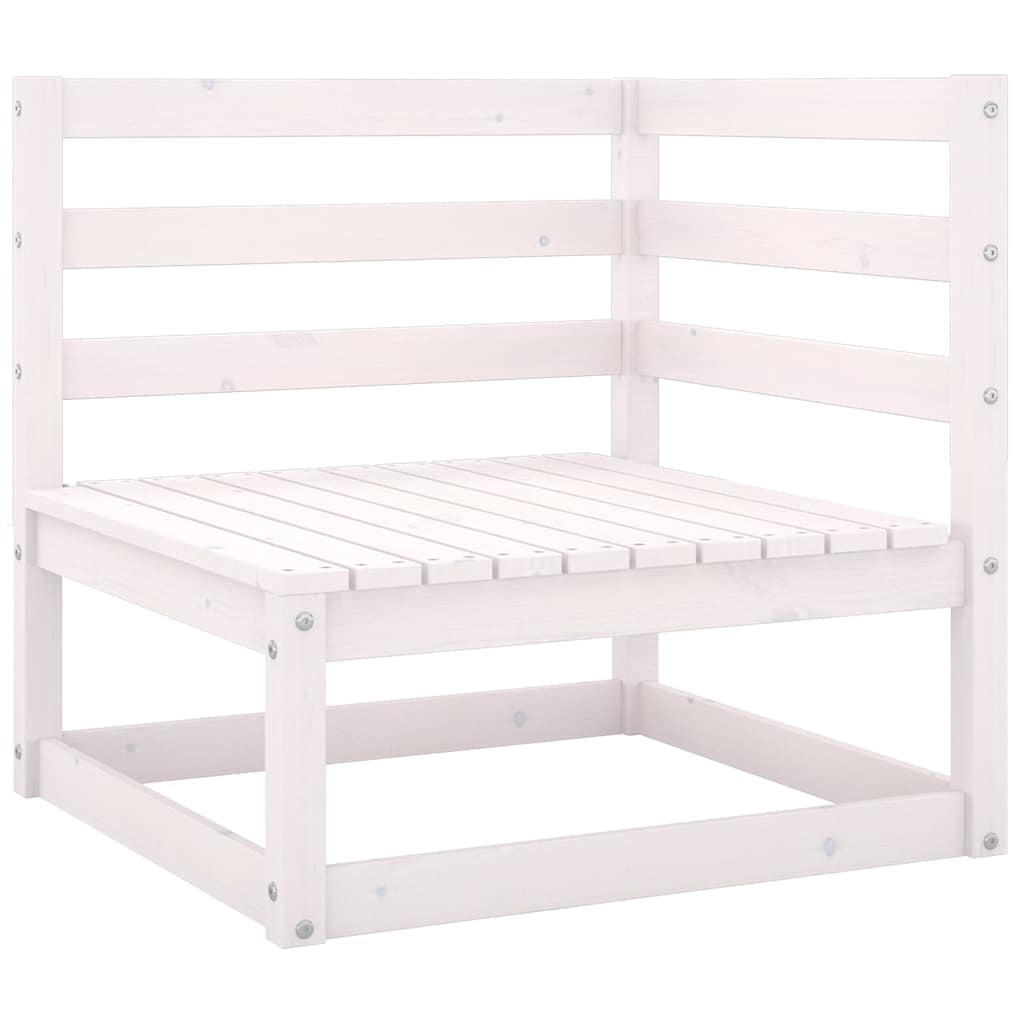vidaXL Garden 2-Seater Sofa White Solid Pinewood