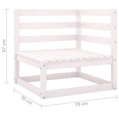 vidaXL Garden 2-Seater Sofa White Solid Pinewood