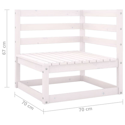 vidaXL Garden 2-Seater Sofa White Solid Pinewood