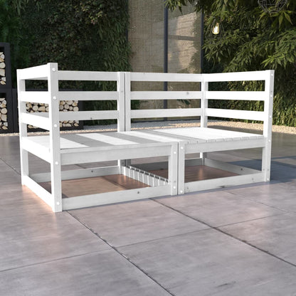 vidaXL Garden 2-Seater Sofa White Solid Pinewood