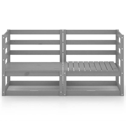 vidaXL Garden 2-Seater Sofa Grey Solid Pinewood