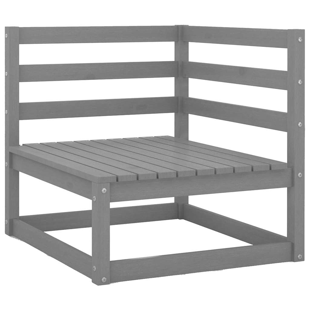 vidaXL Garden 2-Seater Sofa Grey Solid Pinewood