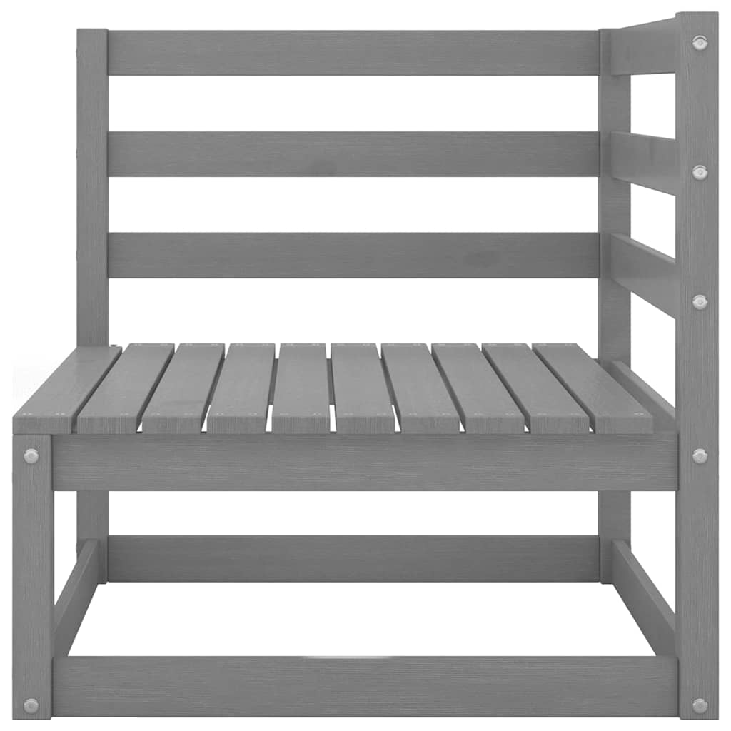 vidaXL Garden 2-Seater Sofa Grey Solid Pinewood
