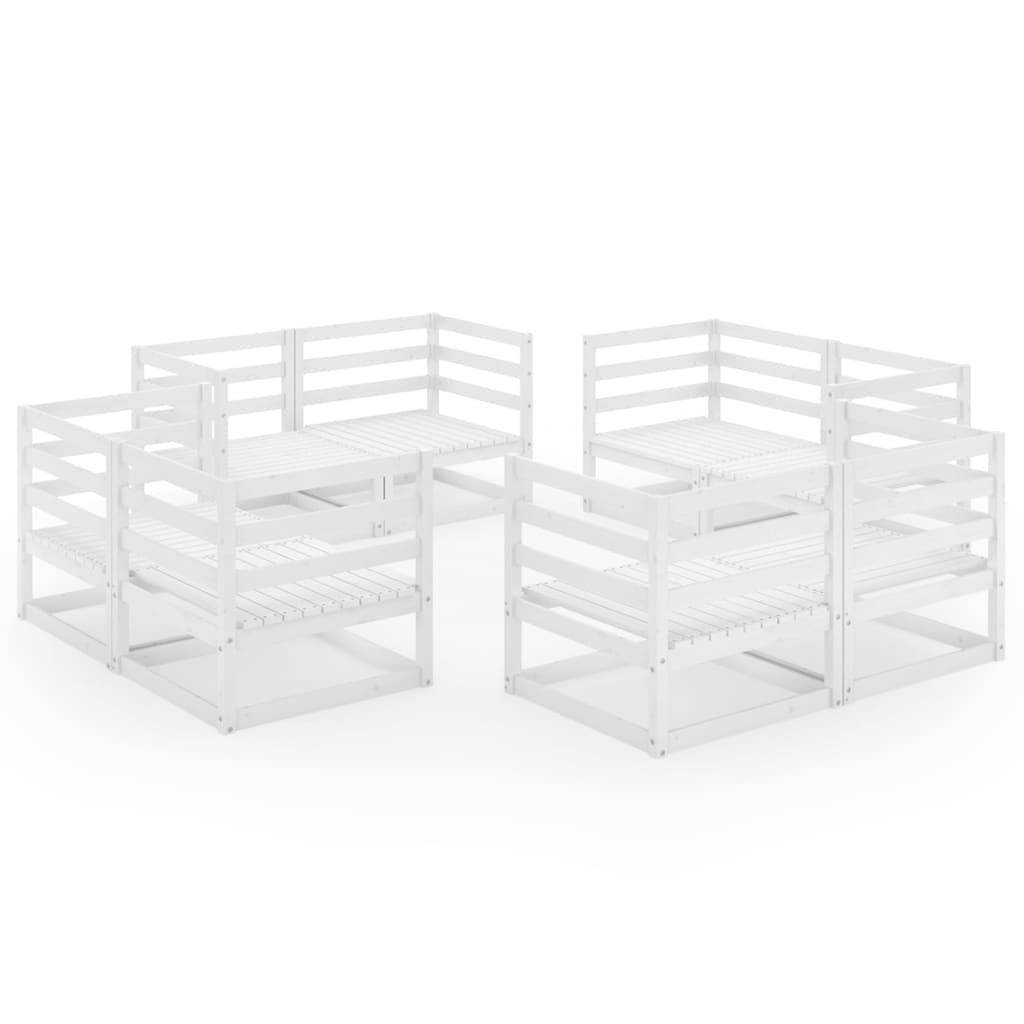 vidaXL Garden Lounge Set | White | Solid pinewood | Large | Modular