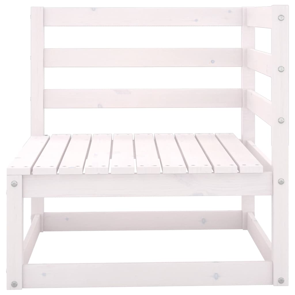 vidaXL 8 Piece Garden Lounge Set White Solid Pinewood