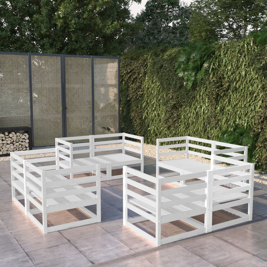 vidaXL Garden Lounge Set | White | Solid pinewood | Large | Modular