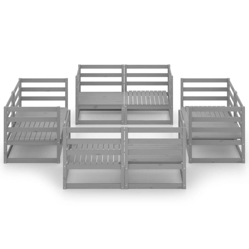vidaXL Garden Lounge Set | Grey | Solid pinewood | Modular | Garden Lounge Set