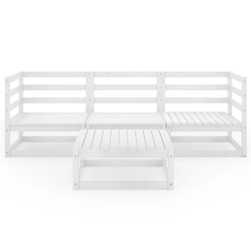 vidaXL Garden Lounge Set | White | Solid pinewood | Modular | Garden Lounge Set