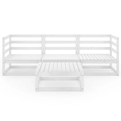 vidaXL Garden Lounge Set | White | Solid pinewood | Modular | Garden Lounge Set