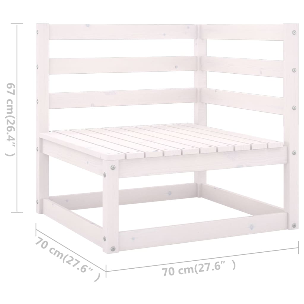 vidaXL Garden Lounge Set | White | Solid pinewood | Modular | Garden Lounge Set