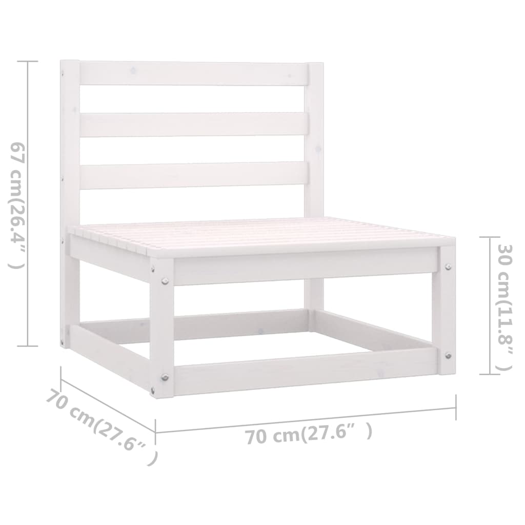 vidaXL Garden Lounge Set | White | Solid pinewood | Modular | Garden Lounge Set