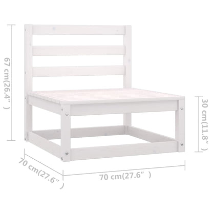 vidaXL Garden Lounge Set | White | Solid pinewood | Modular | Garden Lounge Set