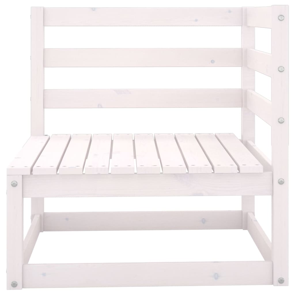 vidaXL 6 Piece Garden Lounge Set White Solid Wood Pine