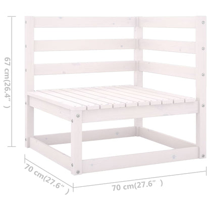 vidaXL 6 Piece Garden Lounge Set White Solid Wood Pine