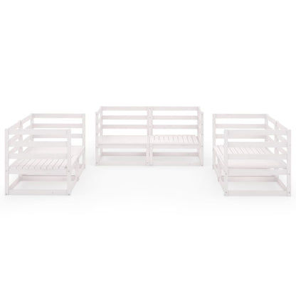 vidaXL Garden Lounge Set | White | Solid Pine Wood | 6 Pieces | Modular