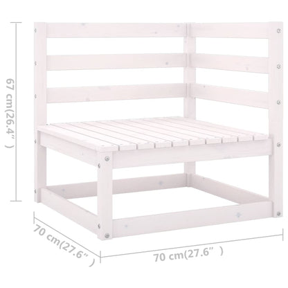vidaXL Garden Lounge Set | White | Solid Pine Wood | 6 Pieces | Modular